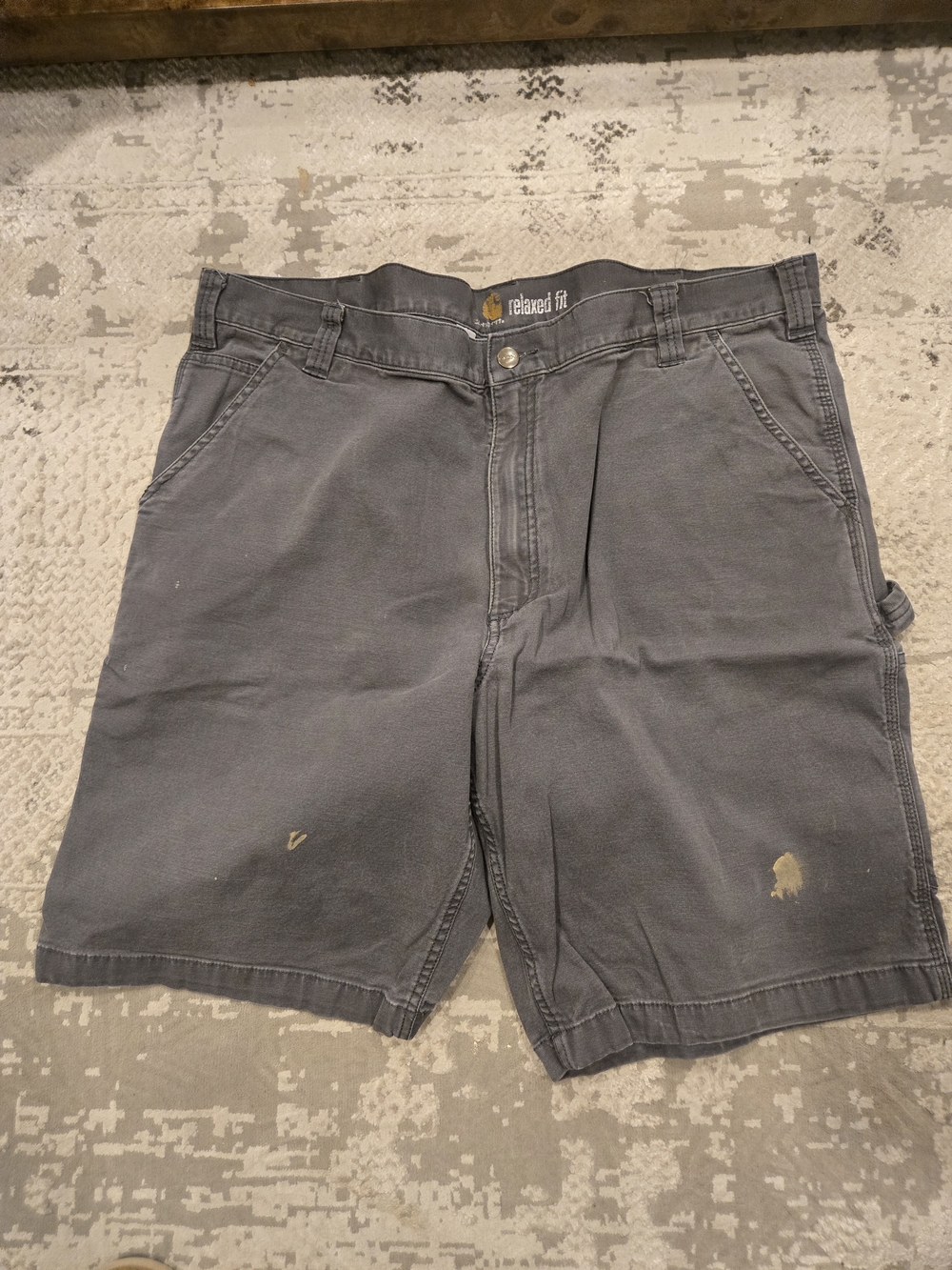 Carhartt Men's Dark Gray Relaxed Fit Flat Front Shorts